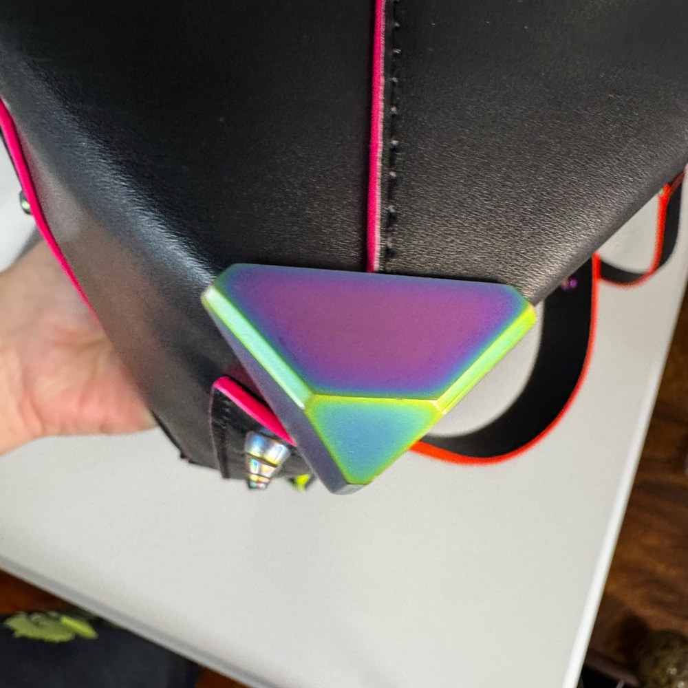 Michael Kors Black Satchel with Multicolor Trim - Picture 11 of 16